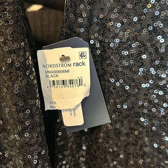 Melrose and Market black sequin long sleeve 2 piece pants suit size XXS NWT - Picture 3 of 4